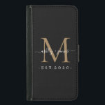 Mr. Monogram Names Year Gold Black Geldbeutel Hülle Für Das Samsung Galaxy S5<br><div class="desc">Chic, modern und einfach mit Monogramm Geldbeutel mit dem Text Mr. und Mrs. in weißer eleganter Schrift Kalligraphie auf schwarzem Hintergrund mit Ihrem Monogramm in Gold. Fügen Sie einfach Ihren verheirateten Namen, Jahr etabliert und Monogramm in stilvoller Typografie hinzu. Perfektes Luxusgeschenk für die Hochzeitsgäste eines frisch verheirateten Paares. Exklusiv für...</div>