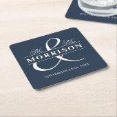 Mr. Monogram Navy Blue Wedding Rechteckiger Pappuntersetzer (angewinkelt)