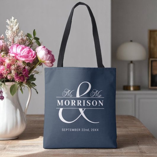 Mr. Monogram Navy Blue Wedding Tasche