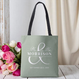 Mr. Monogram Sage Green Wedding Tasche