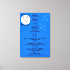 Mr Moon, Mr Moon Fun Children's Gedicht 32" x 48" Leinwanddruck