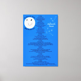 Mr Moon Poem Blue Stars Name 32" x 48" Leinwanddruck