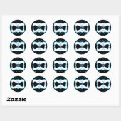 Mr & Mr. Black Blue Bowtie Wedding Stickers (Blatt)