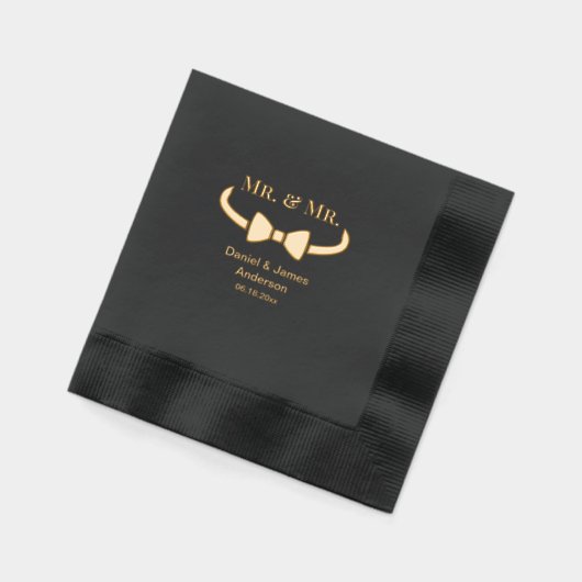 Mr & Mr Custom Wedding Bowtie Servietten Mit Folie (Links)