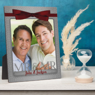 Mr & Mr Gay Wedding Foto in Silver Fotoplatte