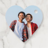 Mr. & Mr. Gold und Silver Gay Wedding mit Foto Geschenkanhänger (Rückseite)