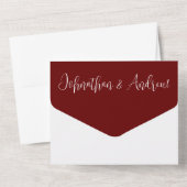 Mr. & Mr. Maroon FOTO Hochzeit All In One Einladung (Rückseite)