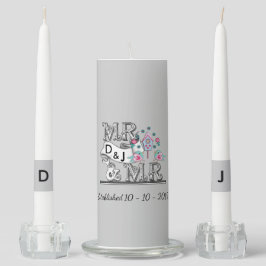 Mr & Mr. Personalisiert Gay Ehe Wedding Geschenk Kerzenset