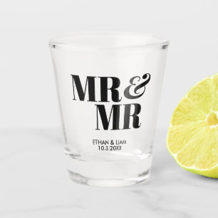 Mr & Mr. Personalisiert Wedding Shot Glass Gefalle Schnapsglas