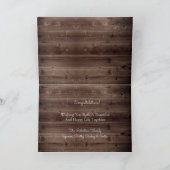 Mr & Mr. Rustic & Romantic Wedding Karte (Innenseite)