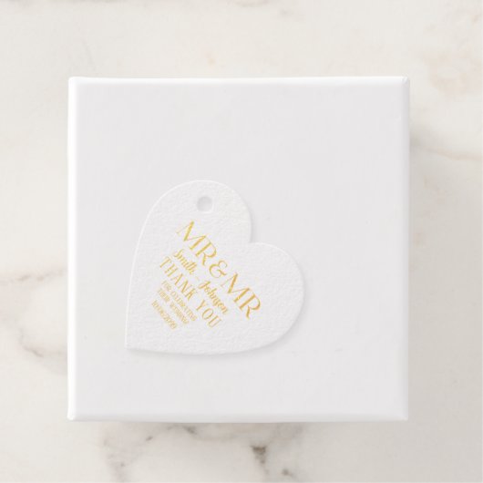 Mr & Mr Text Gold und Silver Gay Wedding Geschenkanhänger (Mit Box)