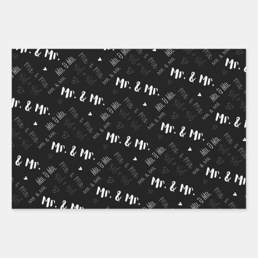 Mr & Mr. Wedding Wrapping Paper Sheets Geschenkpapier Set (Vorderseite 2)