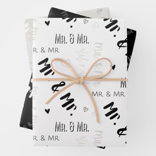 Mr & Mr. Wedding Wrapping Paper Sheets Geschenkpapier Set (Beispiel)