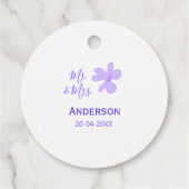 Mr & Mrs add family name date year wedding favor g Geschenkanhänger (Rückseite)
