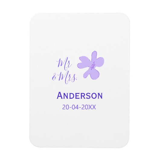 Mr & Mrs add family name date year wedding favor g Magnet (Vertikal)