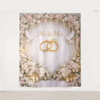 Mr. & Mrs. backdrop Wandteppich