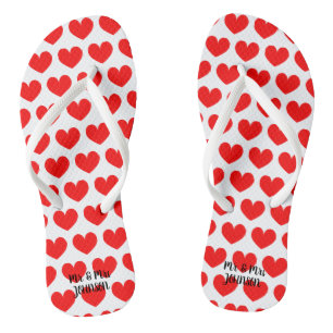 Mr & mrs Beach Hochzeitsflipflops für Braut & Br Badesandalen