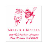 Mr & Mrs Birds Wedding Names Script Rücksendeadres Permastempel (Design)