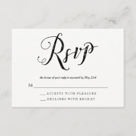 Mr & Mrs Black & White Wedding RSVP Response Cards