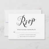 Mr & Mrs Black & White Wedding RSVP Response Cards (Vorderseite)