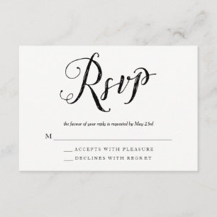 Mr & Mrs Black & White Wedding RSVP Response Cards Karte