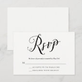 Mr & Mrs Black & White Wedding RSVP Response Cards Karte (Vorne/Hinten)