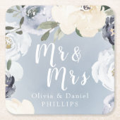 Mr & Mrs Blooming botanische staubblaue Blüte Rechteckiger Pappuntersetzer (Vorderseite)