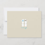 Mr & Mrs Blue Flip Flops Beach Wedding RSVP Card Karte (Rückseite)