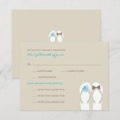Mr & Mrs Blue Flip Flops Beach Wedding RSVP Card Karte (Vorne/Hinten)