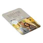 Mr & Mrs Blue Wedding Owls Save the Date Foto Magnet (Rechte Seite)