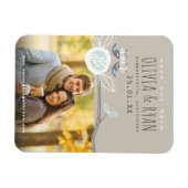 Mr & Mrs Blue Wedding Owls Save the Date Foto Magnet (Horizontal)