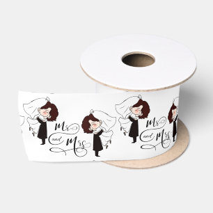 Mr & Mrs Bride und Groom Glück Satinband