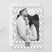 Mr & Mrs Cake & Hearts Schwarz-weiße Verlobung Einladung (Rückseite)