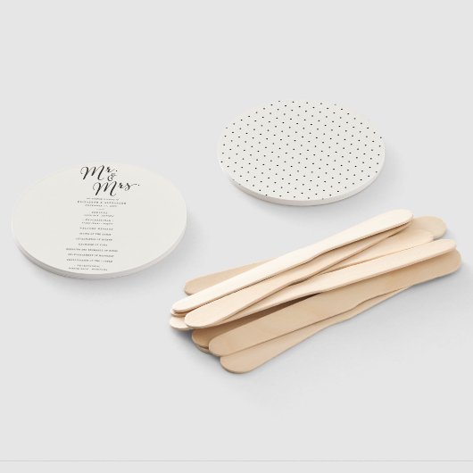 Mr & Mrs. Calligraphy Script Chic Wedding Program Fächer (Non-assembled)