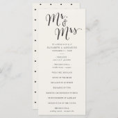 Mr & Mrs. Calligraphy Script Classic Chic Wedding Programm (Vorne/Hinten)