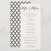 Mr & Mrs. Calligraphy Script Geometric Chic Weddin Programm (Vorne/Hinten)
