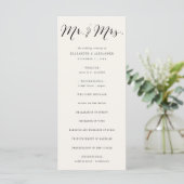 Mr & Mrs. Calligraphy Script Geometric Chic Weddin Programm (Stehend Vorderseite)