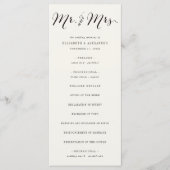 Mr & Mrs. Calligraphy Script Geometric Chic Weddin Programm (Vorderseite)