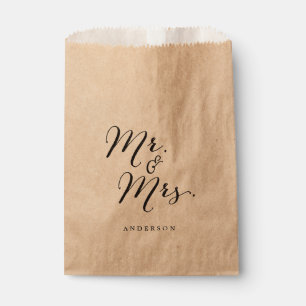 Mr & Mrs. Classic Script Calligrafy Name Wedding Geschenktütchen