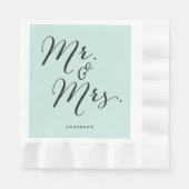 Mr & Mrs. Classic Script Calligrafy Name Wedding Serviette (Vorderseite)