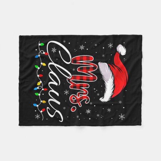 Mr Mrs Claus Christmas Couples Matching His And He Fleecedecke (Vorderseite (Horizontal))