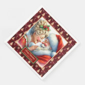 Mr & Mrs Claus Christmas Napkins Red Gold Serviette (Ecke)