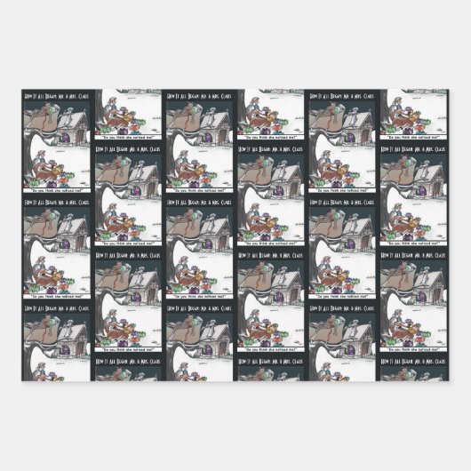 Mr. & Mrs. Claus How it All Began Geschenkpapier Set (Vorderseite)