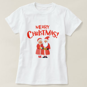 Mr & Mrs Claus Playful Frory Weihnachten T - Shirt