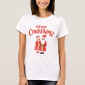 Mr & Mrs Claus Playful Frory Weihnachten T - Shirt (Vorderseite)