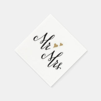 Mr & Mrs. - Cocktail Napkins Serviette