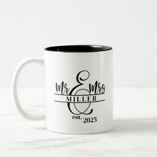Mr. & Mrs. Coffee Mug Zweifarbige Tasse (Links)