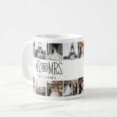 Mr & Mrs Custom Foto Hand Lettered Kaffeetasse (Vorderseite Links)