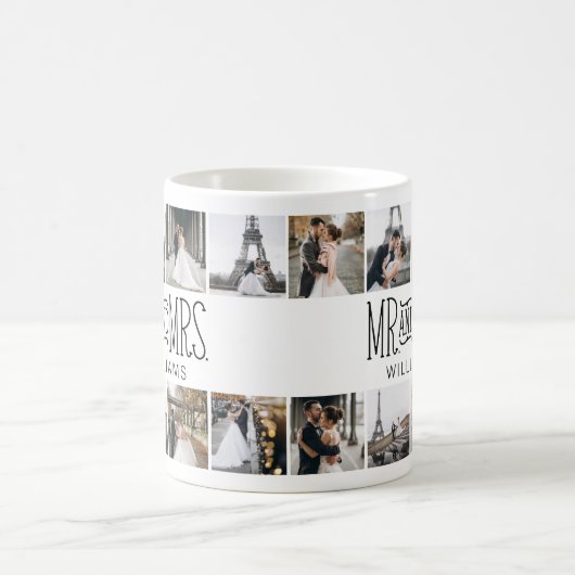 Mr & Mrs Custom Foto Hand Lettered Kaffeetasse (Mittel)
