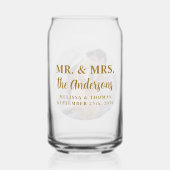 Mr & Mrs Custom Foto Moderne Gold Elegante Hochzei Dosenglas (Rückseite)